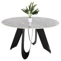 DINING TABLE ROUND ZOD FK9852.03 GREEN MARBLE CERAMIC TOP-BLACK METAL LEGS Φ135x74Hcm.