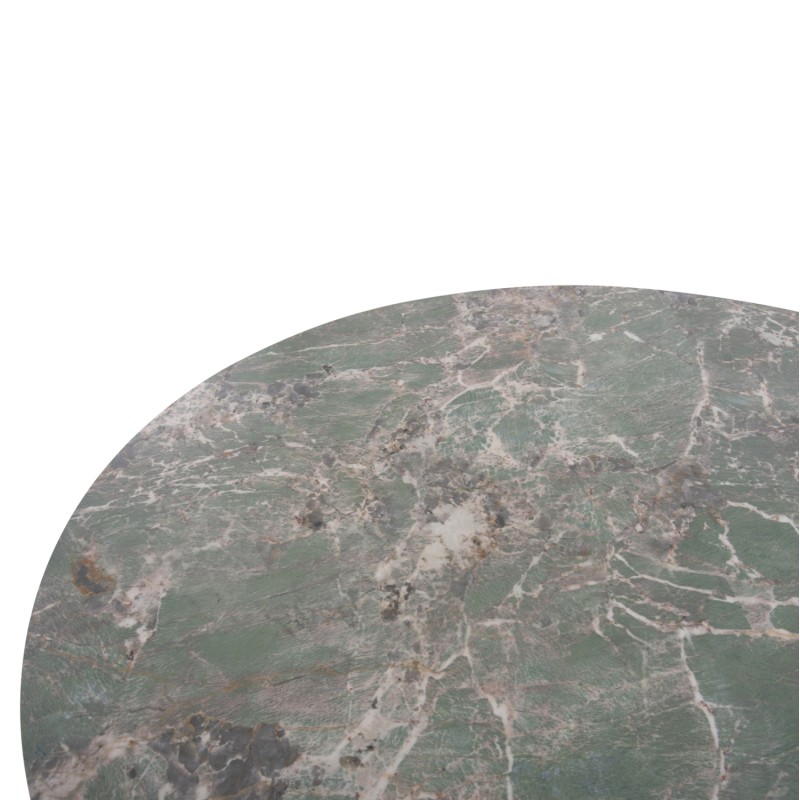 DINING TABLE ROUND ZOD FK9852.03 GREEN MARBLE CERAMIC TOP-BLACK METAL LEGS Φ135x74Hcm.