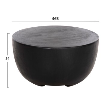 SIDE TABLE POMPU FK9794.02 SOLID SUAR WOOD IN BLACK COLOR Φ58x34Hcm. SIDE TABLE POMPU FK9794.02 SOLID SUAR WOOD IN BLACK COLOR Φ58x34Hcm.
