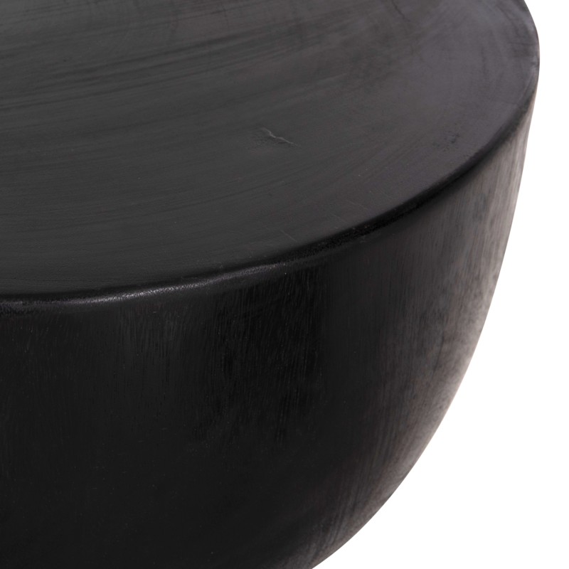 SIDE TABLE POMPU FK9794.02 SOLID SUAR WOOD IN BLACK COLOR Φ58x34Hcm. SIDE TABLE POMPU FK9794.02 SOLID SUAR WOOD IN BLACK COLOR Φ58x34Hcm.