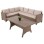 OUTDOOR LOUNGE SET CORNER SOFA & TABLE CARSON FK6078.02 MOCHA SYNTHETIC RATTAN-CUSHIONS-PS WOOD