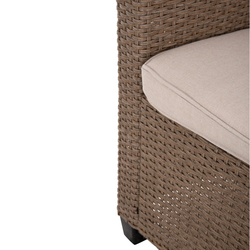 OUTDOOR LOUNGE SET CORNER SOFA & TABLE CARSON FK6078.02 MOCHA SYNTHETIC RATTAN-CUSHIONS-PS WOOD OUTDOOR LOUNGE SET CORNER SOFA & TABLE CARSON FK6078.02 MOCHA SYNTHETIC RATTAN-CUSHIONS-PS WOOD