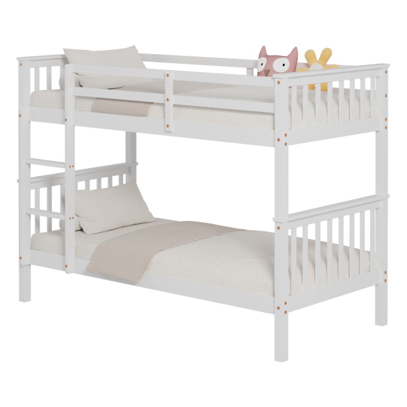 BUNK BED FOR CHILDREN LANTAI FK682.03 PINE WOOD IN WHITE-MATTRESSES 190x90cm BUNK BED FOR CHILDREN LANTAI FK682.03 PINE WOOD IN WHITE-MATTRESSES 190x90cm