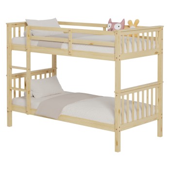 BUNK BED FOR CHILDREN LANTAI FK682.01 PINE WOOD IN NATURAL-MATTRESSES 190x90cm