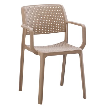 ARMCHAIR OUTDOOR COMFEE FK6102.04 POLYPROPYLENE IN CAPPUCCINO 54x57x83Hcm.