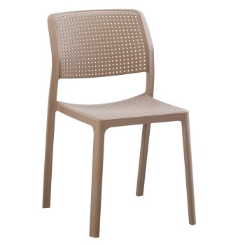 CHAIR OUTDOOR COMFEE FK6101.04 POLYPROPYLENE IN CAPPUCCINO 41x57x82H cm.