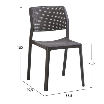 CHAIR OUTDOOR COMFEE FK6101.09 POLYPROPYLENE IN BROWN 41x57x82H cm. CHAIR OUTDOOR COMFEE FK6101.09 POLYPROPYLENE IN BROWN 41x57x82H cm.