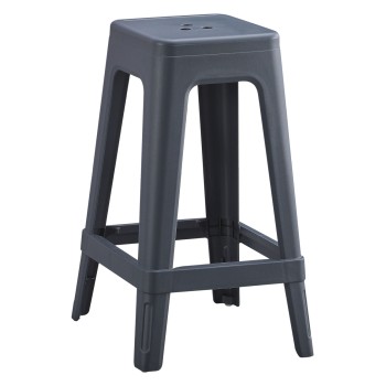 POLYPROPYLENE STOOL SQUARE ZEB FK6128.03 GREY 35x35x65Hcm.