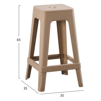 POLYPROPYLENE STOOL SQUARE ZEB FK6128.05 CAPPUCCINO 35x35x65Hcm. POLYPROPYLENE STOOL SQUARE ZEB FK6128.05 CAPPUCCINO 35x35x65Hcm.