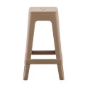 POLYPROPYLENE STOOL SQUARE ZEB FK6128.05 CAPPUCCINO 35x35x65Hcm.