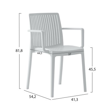 POLYPROPYLENE ARMCHAIR IDA FK6127.01 WHITE 53x50x82Hcm.