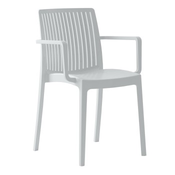 POLYPROPYLENE ARMCHAIR IDA FK6127.01 WHITE 53x50x82Hcm.