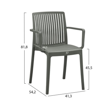 POLYPROPYLENE ARMCHAIR IDA FK6127.04 DARK OLIVE 53x50x82Hcm.
