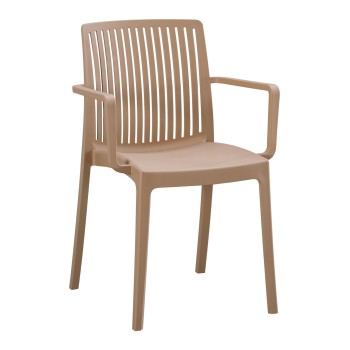 POLYPROPYLENE ARMCHAIR IDA FK6127.05 CAPPUCCINO 53x50x82Hcm.
