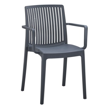 POLYPROPYLENE ARMCHAIR IDA FK6127.03 GREY 53x50x82Hcm.