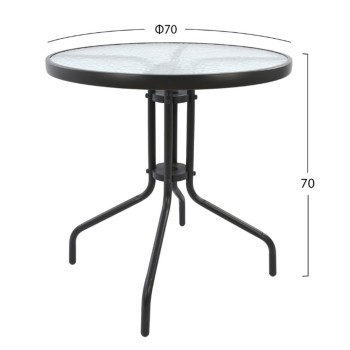 OUTDOOR SET 3PCS FK10711 GREY METAL-SAFETY GLASS-GREY TEXTILENE OUTDOOR SET 3PCS FK10711 GREY METAL-SAFETY GLASS-GREY TEXTILENE