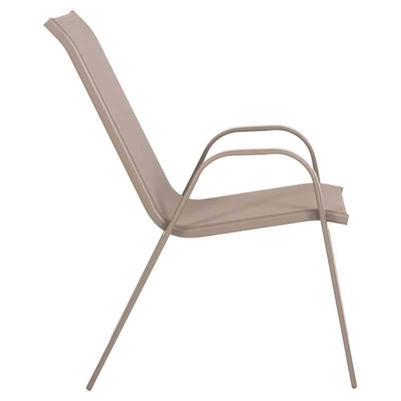OUTDOOR ARMCHAIR LEON FK5000.04 CHAMPAGNE METAL FRAME-CHAMPAGNE TEXTILENE 54x70x93Hcm. OUTDOOR ARMCHAIR LEON FK5000.04 CHAMPAGNE METAL FRAME-CHAMPAGNE TEXTILENE 54x70x93Hcm.