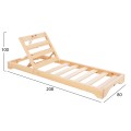 BEACH LOUNGER LOW IKARIA FK6115.01 PINE WOOD IN NATURAL 80x208x32-100Hcm. BEACH LOUNGER LOW IKARIA FK6115.01 PINE WOOD IN NATURAL 80x208x32-100Hcm.