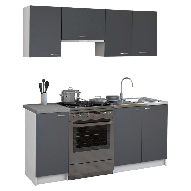 KITCHEN UNIT MAURICE ΗΜ2441.10 MELAMINE DARK GREY-WHITE 180x29,2-46cm. KITCHEN UNIT MAURICE ΗΜ2441.10 MELAMINE DARK GREY-WHITE 180x29,2-46cm.