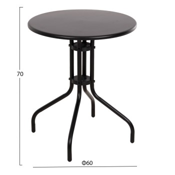 OUTDOOR ROUND TABLE BLACK FK5973.03 METALLIC IN BLACK Φ60x70Hcm. OUTDOOR ROUND TABLE BLACK FK5973.03 METALLIC IN BLACK Φ60x70Hcm.
