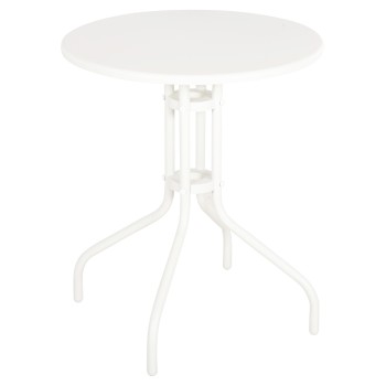 OUTDOOR ROUND TABLE LINO FK5973.02 METALLIC IN WHITE Φ60x70Hcm.