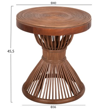SIDE TABLE ROUND CIRCE FK9869 NATURAL RATTAN IN BROWN COLOR Φ40x45,5Hcm. SIDE TABLE ROUND CIRCE FK9869 NATURAL RATTAN IN BROWN COLOR Φ40x45,5Hcm.