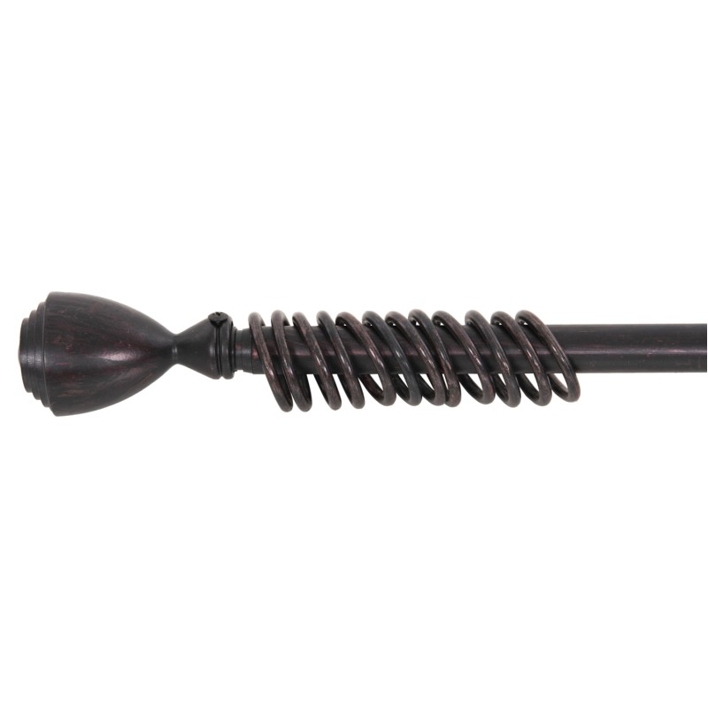 METAL CURTAIN ROD FK11280.03 FOLDABLE IN BLACK-RED COLORING WITH CONE ENDS 110-210cm. METAL CURTAIN ROD FK11280.03 FOLDABLE IN BLACK-RED COLORING WITH CONE ENDS 110-210cm.