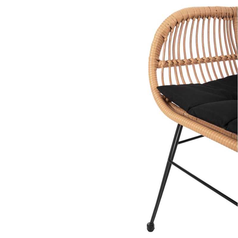 ARMCHAIR WITH SEAT CUSHION METAL FRAME ALLEGRA FK5450.31 BEIGE RATTAN IN WICKER 58x59x82H cm.m. ARMCHAIR WITH SEAT CUSHION METAL FRAME ALLEGRA FK5450.31 BEIGE RATTAN IN WICKER 58x59x82H cm.m.