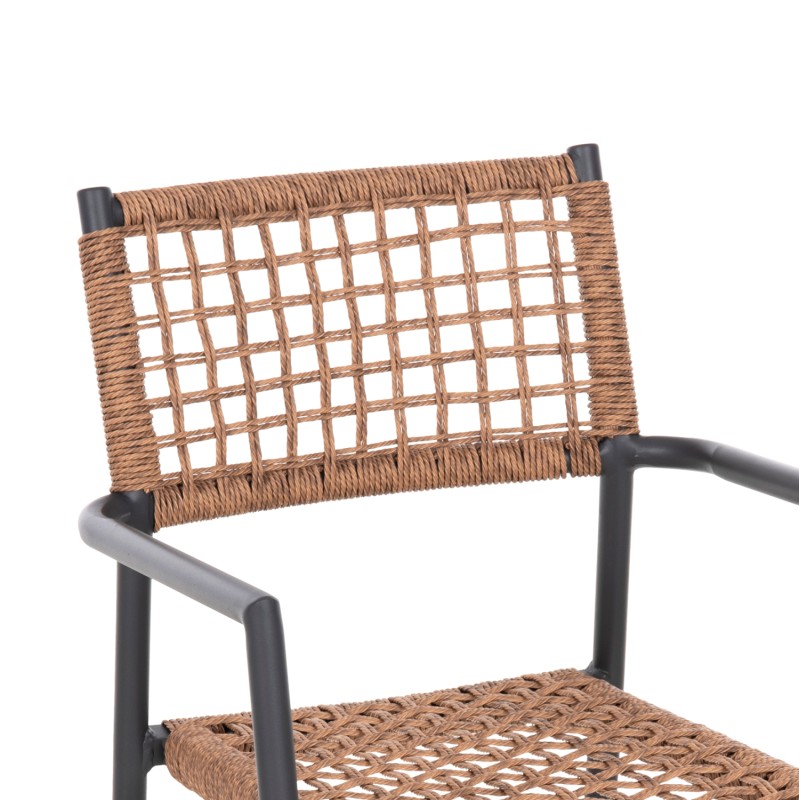 ARMCHAIR TRILAN FK6044.03 ALUMINUM IN ANTHRACITE-SYNTHETIC RATTAN IN NATURAL 57x59x85Hcm. ARMCHAIR TRILAN FK6044.03 ALUMINUM IN ANTHRACITE-SYNTHETIC RATTAN IN NATURAL 57x59x85Hcm.
