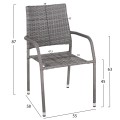 ARMCHAIR OUTDOOR MORNER FK6074.02 METAL-GREY WICKER 55x58x87H. ARMCHAIR OUTDOOR MORNER FK6074.02 METAL-GREY WICKER 55x58x87H.