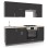 KITCHEN COMBO MELAMINE ANTHRACITE AND BEIGE MARBLE LOOK TOP 200x47x84,8Hcm.FK2470.01
