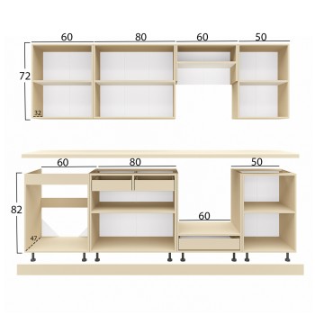 KITCHEN COMBO MDF DARK GREY-HPL TOP BEIGE MARBLE 250x47x84,8Hcm.FK2471.01 KITCHEN COMBO MDF DARK GREY-HPL TOP BEIGE MARBLE 250x47x84,8Hcm.FK2471.01