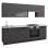 KITCHEN COMBO MDF DARK GREY-HPL TOP BEIGE MARBLE 250x47x84,8Hcm.FK2471.01