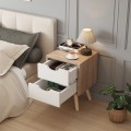 BEDSIDE STAND DINKL FK2472.04 MELAMINE-2 DRAWERS IN SONAMA-WHITE 29,7x29,7x45Hcm. BEDSIDE STAND DINKL FK2472.04 MELAMINE-2 DRAWERS IN SONAMA-WHITE 29,7x29,7x45Hcm.