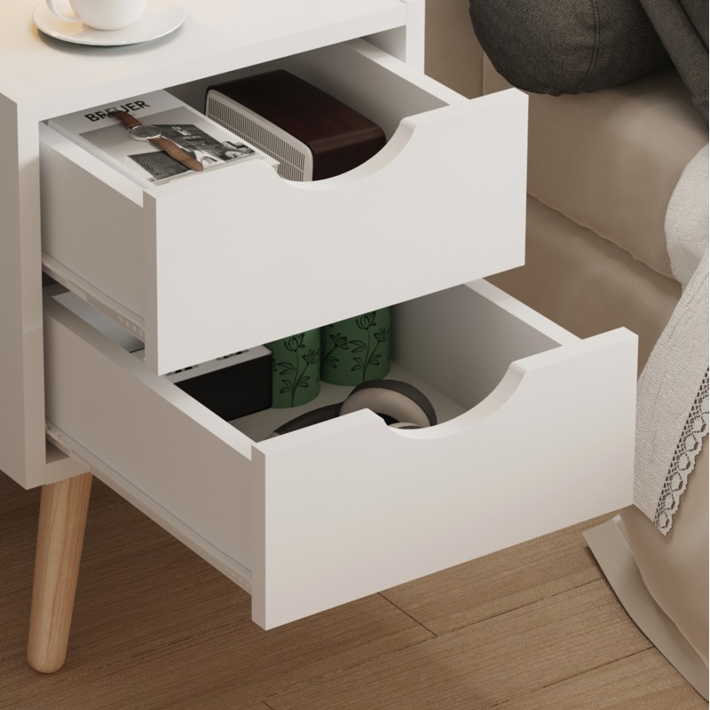 BEDSIDE STAND DINKL FK2472.03 MELAMINE-2 DRAWERS IN WHITE 29,7x29,7x45Hcm. BEDSIDE STAND DINKL FK2472.03 MELAMINE-2 DRAWERS IN WHITE 29,7x29,7x45Hcm.