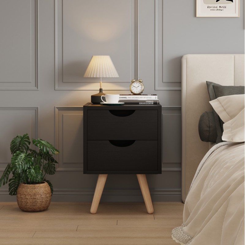 BEDSIDE STAND DINKL FK2472.02 MELAMINE-2 DRAWERS-WENGE 29.5x29.5x45Hcm. BEDSIDE STAND DINKL FK2472.02 MELAMINE-2 DRAWERS-WENGE 29.5x29.5x45Hcm.
