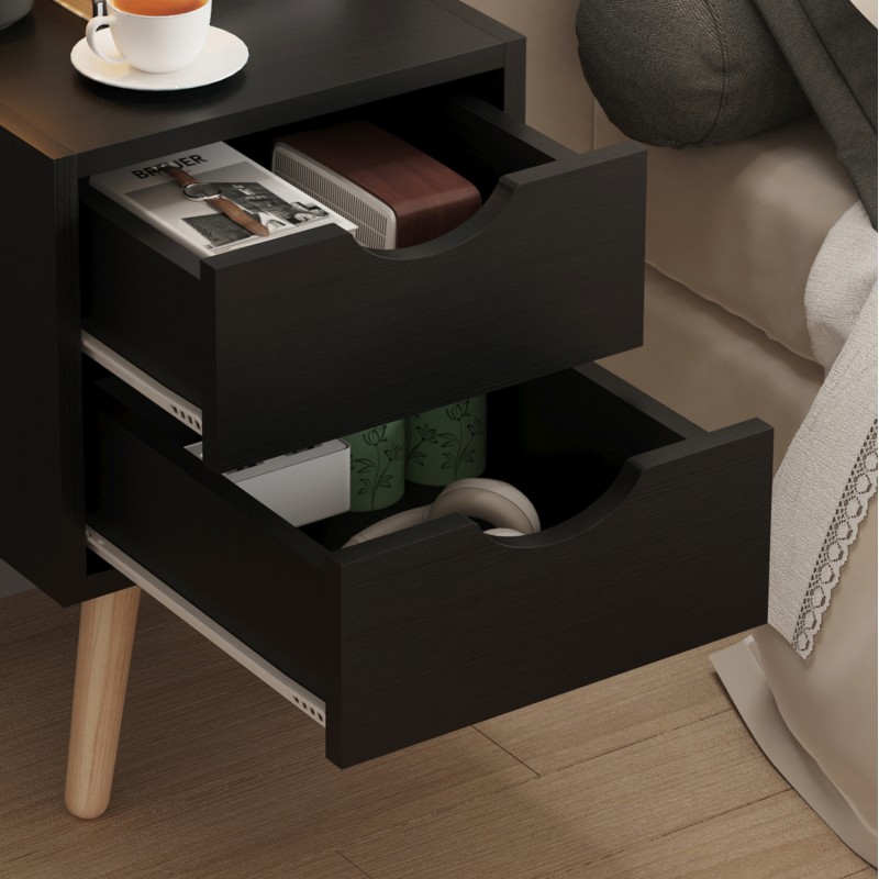 BEDSIDE STAND DINKL FK2472.02 MELAMINE-2 DRAWERS-WENGE 29.5x29.5x45Hcm. BEDSIDE STAND DINKL FK2472.02 MELAMINE-2 DRAWERS-WENGE 29.5x29.5x45Hcm.