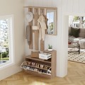 ENTRYWAY SET WITH MIRROR GORN FK2473.04 MELAMINE IN SONAMA-WHITE 90x24x190Hcm. ENTRYWAY SET WITH MIRROR GORN FK2473.04 MELAMINE IN SONAMA-WHITE 90x24x190Hcm.