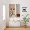 ENTRYWAY SET WITH MIRROR VERN FK2476.04 MELAMINE IN SONAMA-WHITE 80x27x175Hcm. ENTRYWAY SET WITH MIRROR VERN FK2476.04 MELAMINE IN SONAMA-WHITE 80x27x175Hcm.