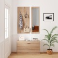 ENTRYWAY SET WITH MIRROR VERN FK2476.01 MELAMINE IN SONAMA 80x27x175Hcm. ENTRYWAY SET WITH MIRROR VERN FK2476.01 MELAMINE IN SONAMA 80x27x175Hcm.