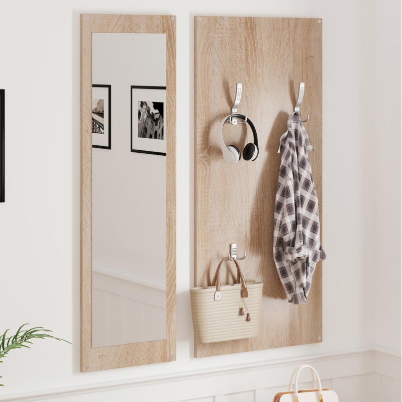 ENTRYWAY SET WITH MIRROR VERN FK2476.01 MELAMINE IN SONAMA 80x27x175Hcm. ENTRYWAY SET WITH MIRROR VERN FK2476.01 MELAMINE IN SONAMA 80x27x175Hcm.