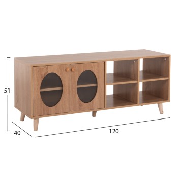 TV CABINET RILLION FK9879 MELAMINE IN SONAMA COLOR 120x40x51Hcm.