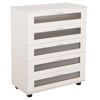 CHEST OF DRAWERS THORGAN FK9881.03 MELAMINE IN WHITE-5 DRAWERS 80Χ40Χ100Hcm.