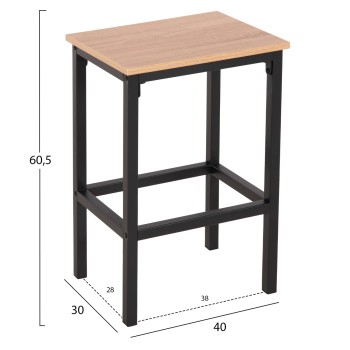 DINING SET FOR BARS 5PCS BOXY FK9882.01 BLACK METAL FRAMES- MELAMINE IN SONAMA