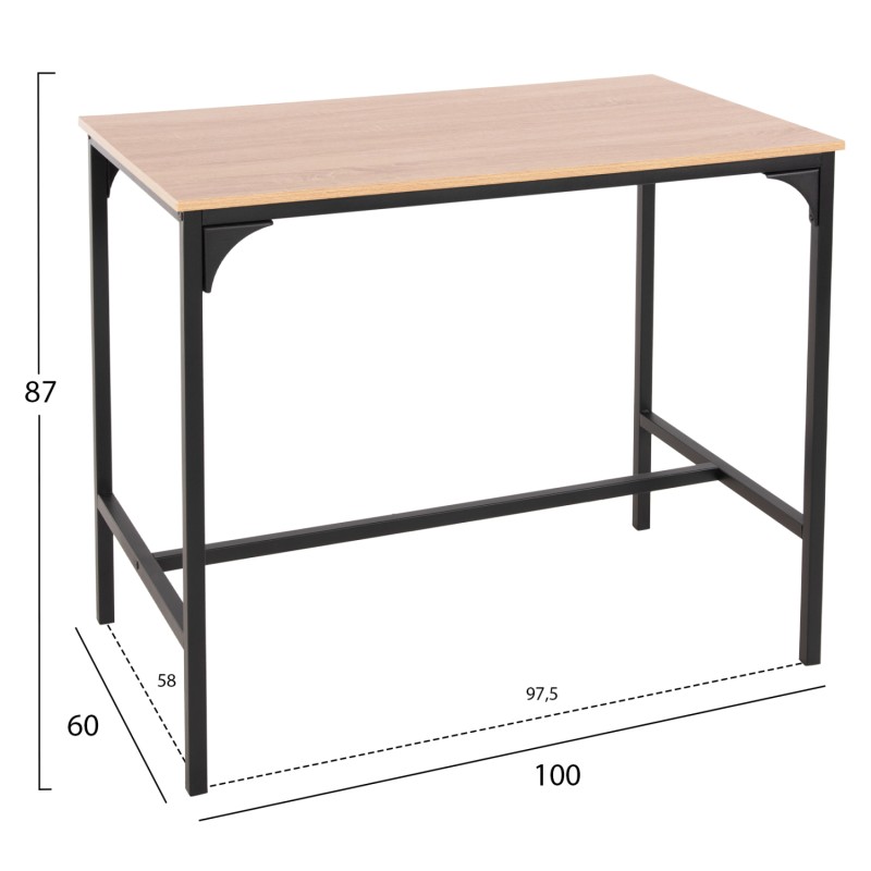 DINING SET FOR BARS 5PCS BOXY FK9882.01 BLACK METAL FRAMES- MELAMINE IN SONAMA DINING SET FOR BARS 5PCS BOXY FK9882.01 BLACK METAL FRAMES- MELAMINE IN SONAMA