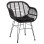ARMCHAIR WITH SEAT CUSHION METAL FRAME ALLEGRA FK5450.32 BLACK RATTAN IN WICKER 58x59x82H