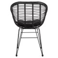 ARMCHAIR WITH SEAT CUSHION METAL FRAME ALLEGRA FK5450.32 BLACK RATTAN IN WICKER 58x59x82H ARMCHAIR WITH SEAT CUSHION METAL FRAME ALLEGRA FK5450.32 BLACK RATTAN IN WICKER 58x59x82H