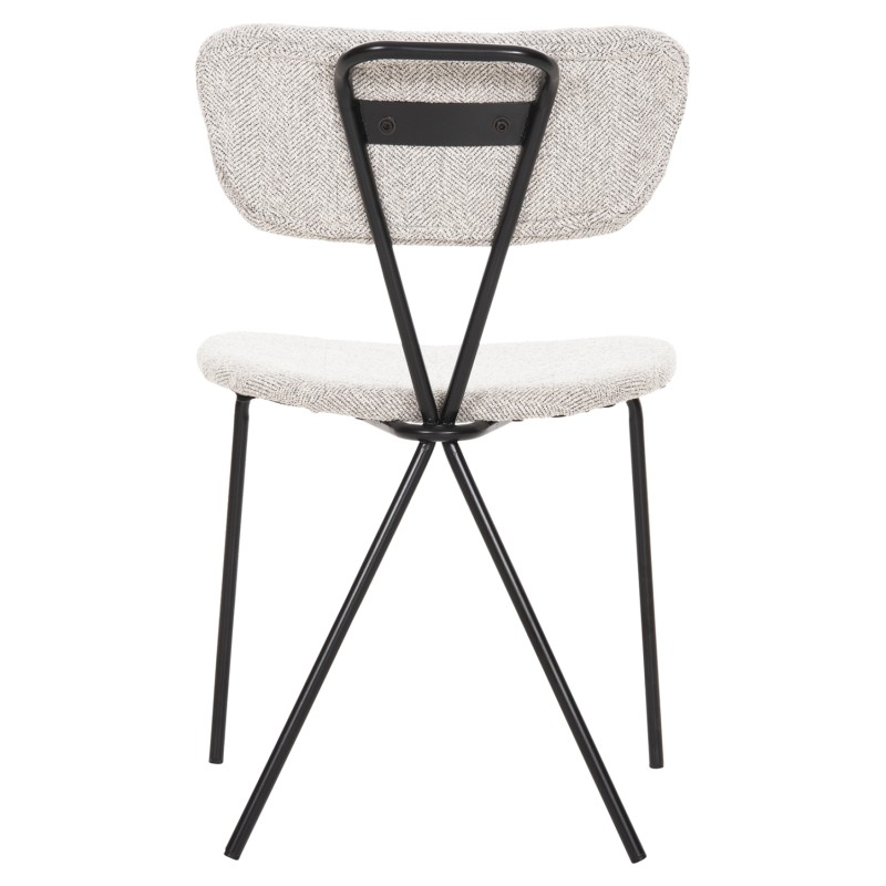DINING CHAIR DORY FK9855.03 METAL FRAME IN BLACK-FABRIC IN LIGHT GREY 48,5x61x76Hcm. DINING CHAIR DORY FK9855.03 METAL FRAME IN BLACK-FABRIC IN LIGHT GREY 48,5x61x76Hcm.