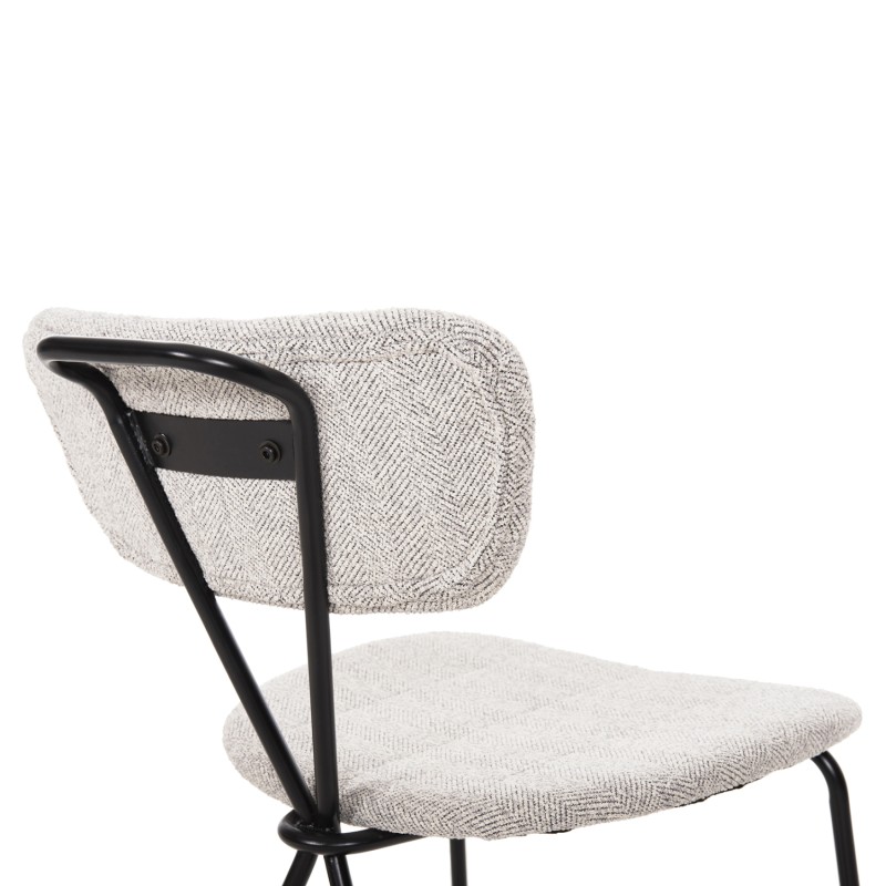 DINING CHAIR DORY FK9855.03 METAL FRAME IN BLACK-FABRIC IN LIGHT GREY 48,5x61x76Hcm. DINING CHAIR DORY FK9855.03 METAL FRAME IN BLACK-FABRIC IN LIGHT GREY 48,5x61x76Hcm.