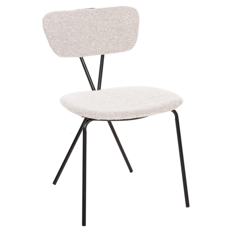 DINING CHAIR DORY FK9855.03 METAL FRAME IN BLACK-FABRIC IN LIGHT GREY 48,5x61x76Hcm. DINING CHAIR DORY FK9855.03 METAL FRAME IN BLACK-FABRIC IN LIGHT GREY 48,5x61x76Hcm.